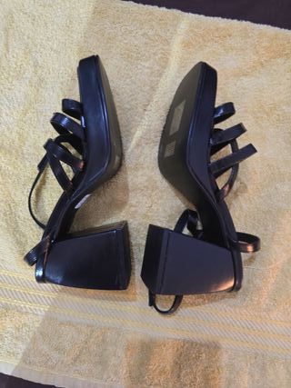 Sandalias Tacón Ulanka Talla 38 Piel Sintética
