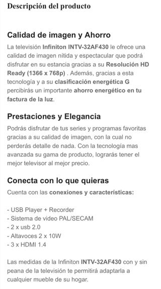 Televisor Infiniton 32 HD+ Android TV