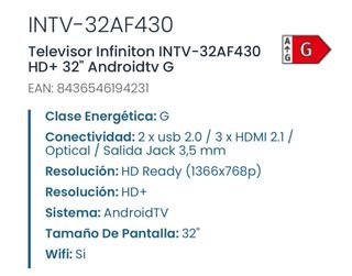 Televisor Infiniton 32 HD+ Android TV