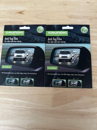 2x Pegatinas Antivaho Espejo Coche Grundig