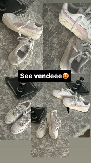 Zapatillas Puma Blancas y Rosas verdaderas