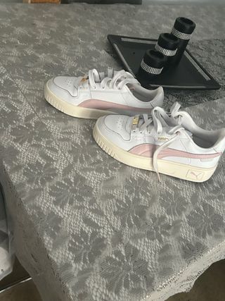 Zapatillas Puma Blancas y Rosas verdaderas