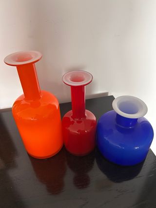 Juego 3 jarrones cristal