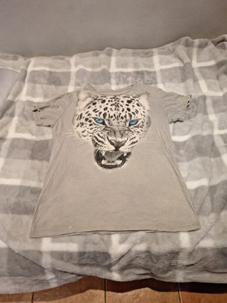 Camiseta Tigre Blanco Ojos Azules