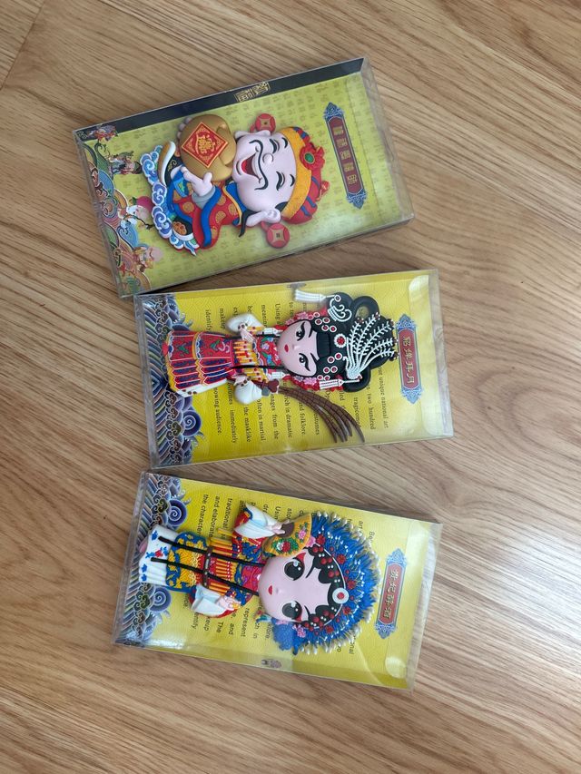 Imanes de nevera de ópera china, 3uds