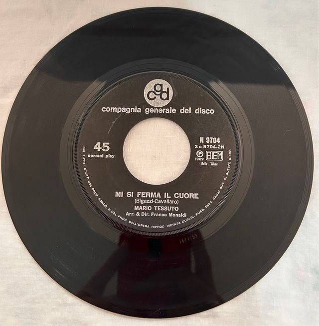 Mario Tessuto Mi Si Ferma Il Cuore 45 Giri
