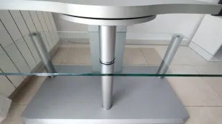 Mesa auxiliar moderna madera y cristal