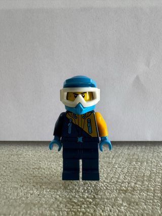 Lego Minifigura motorista Azul y Amarillo