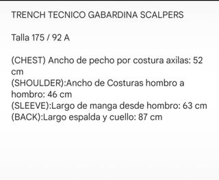 Trench Gabardina Scalpers Talla S Azul
