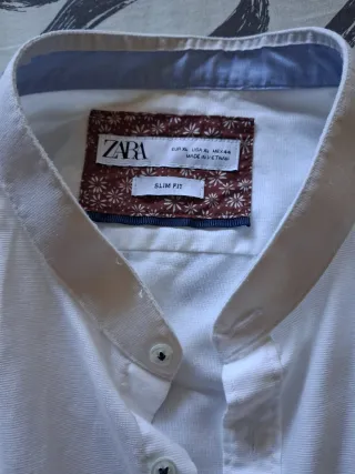 Camisa ZARA Blanca Slim Fit 