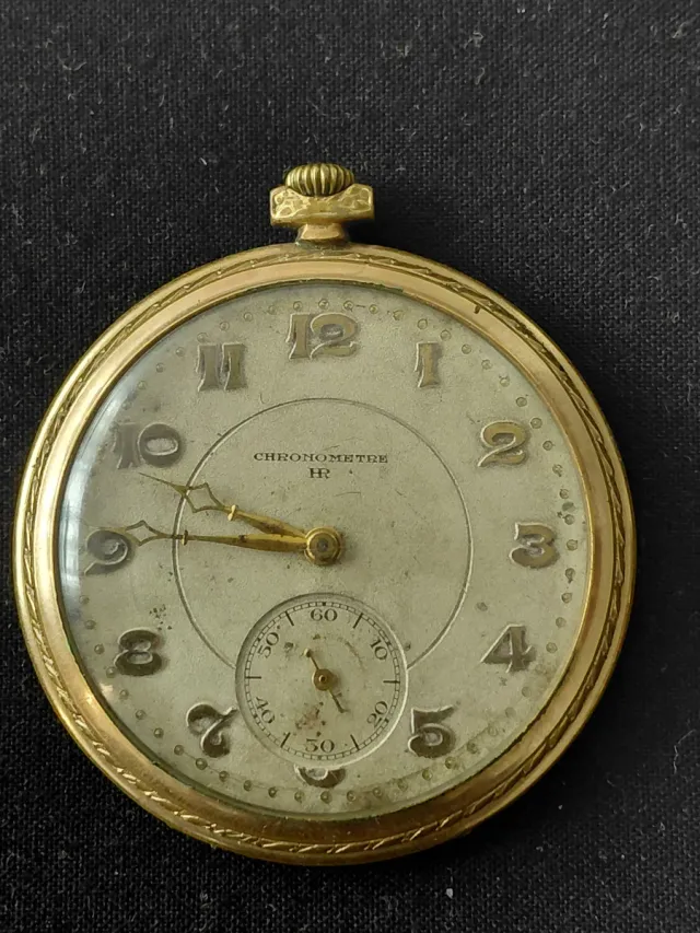 Reloj de bolsillo antiguo Chronometre HR antiguo