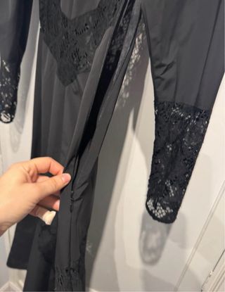 Vestido negro largo encaje Halloween