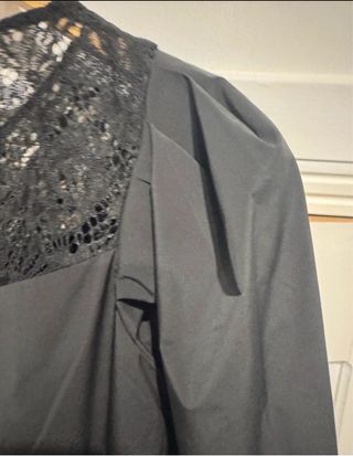 Vestido negro largo encaje Halloween