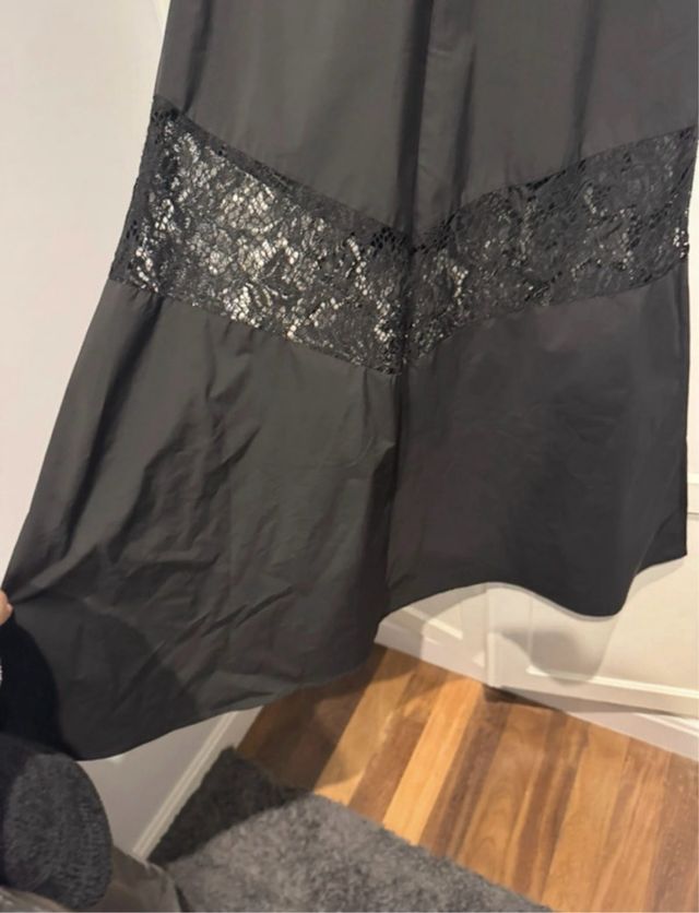 Vestido negro largo encaje Halloween