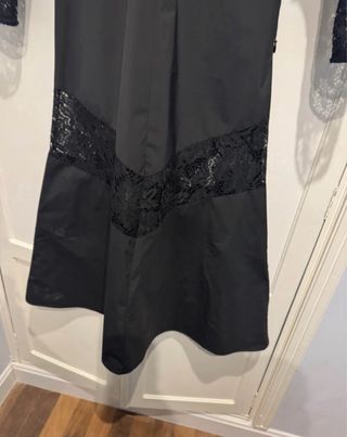 Vestido negro largo encaje Halloween