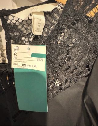 Vestido negro largo encaje Halloween