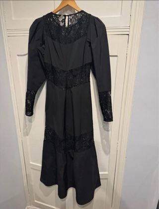 Vestido negro largo encaje Halloween