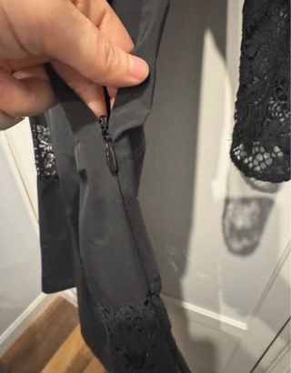 Vestido negro largo encaje Halloween