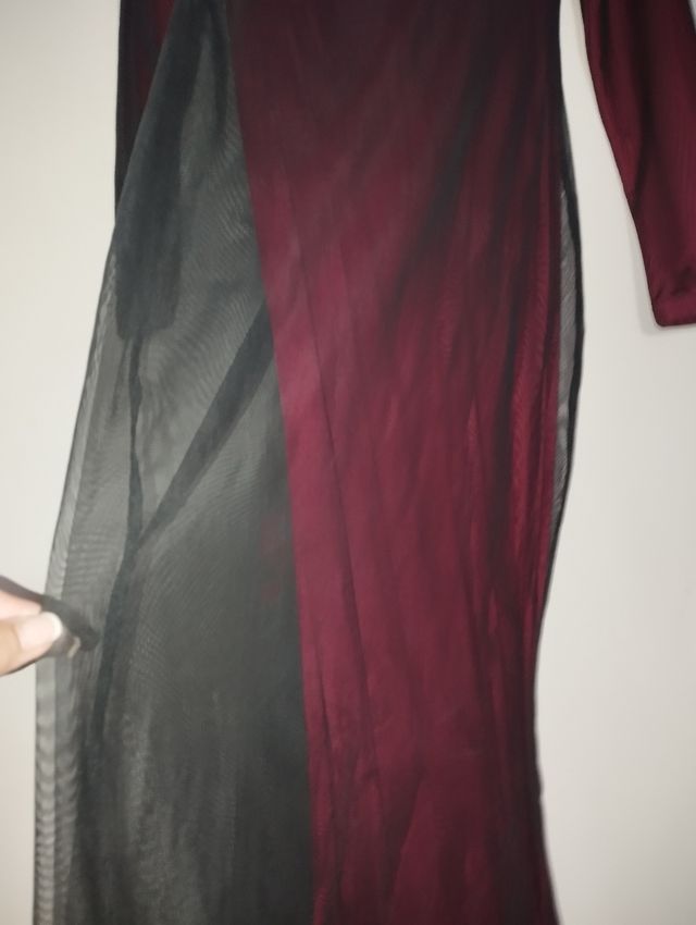 Vestido largo negro disfraz de bruja