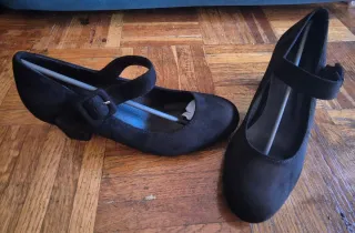 Zapatos tacón Mary Jane negros talla 39