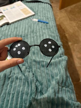 3 Gafas redondas negras disfraz