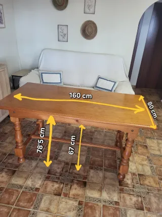 Mesa de comedor de pino macizo