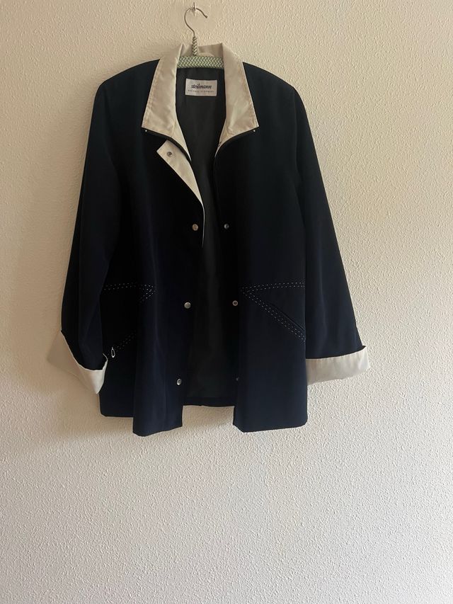 Chaqueta elegante Stralmann azul y beige