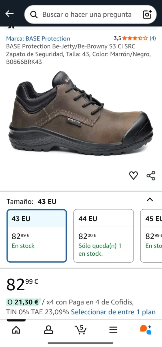 Zapato botas de seguridad talla 43 nuevas