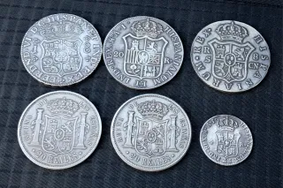 Lote 6 monedas antiguas españolas