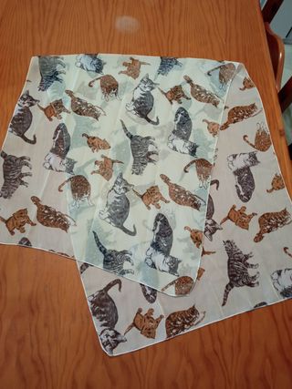 Foulard vintage gasa unisex gatos