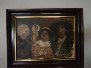 Cuadro del pintor LUQUE .Oleo sobre tabla escena g