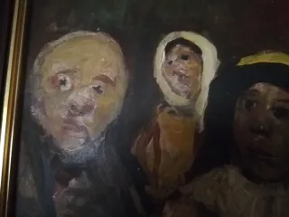 Cuadro del pintor LUQUE .Oleo sobre tabla escena g