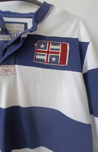 Polo manga larga rayas azul y blanco Talla XXL