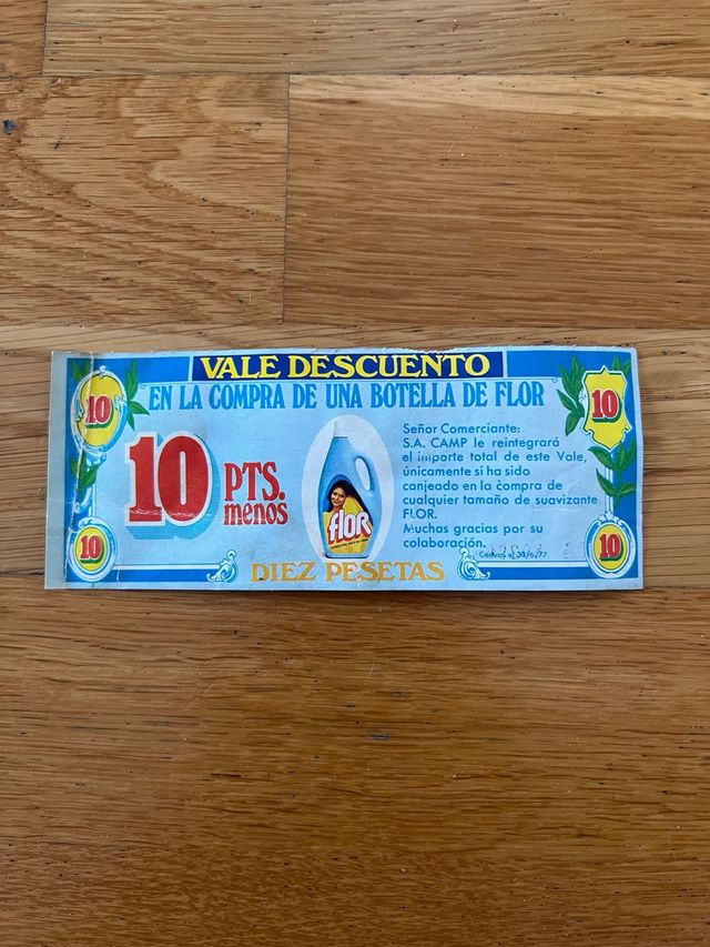 Vale Descuento Flor 10 Ptas.