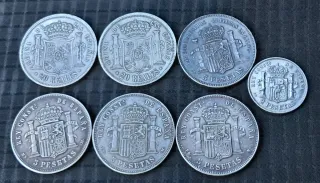 Lote 7 monedas españolas antiguas