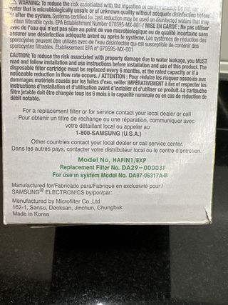 Filtro Aqua-Pure Plus Frigorífico Samsung