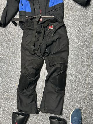 Traje y Botas Moto Negro/Azul