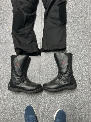 Traje y Botas Moto Negro/Azul