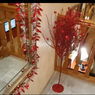 Árbol de Navidad Rojo Purpurina