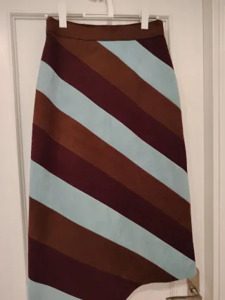 Falda Sfera Rayas Azul, granate y Marrón