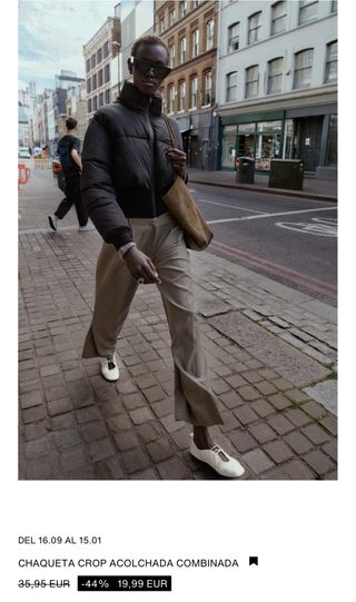 Chaqueta crop acolchada