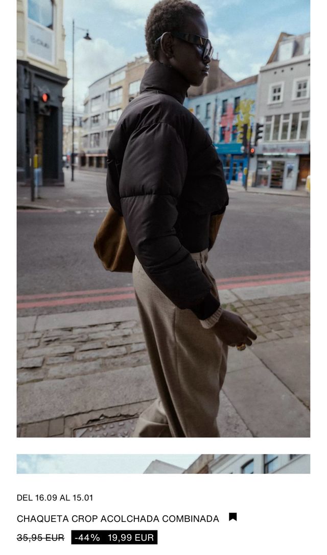 Chaqueta crop acolchada 