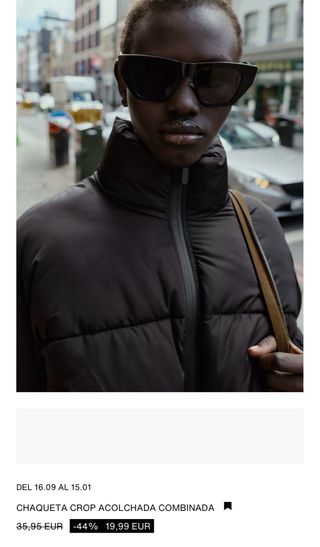 Chaqueta crop acolchada