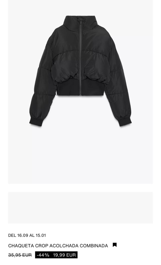 Chaqueta crop acolchada 