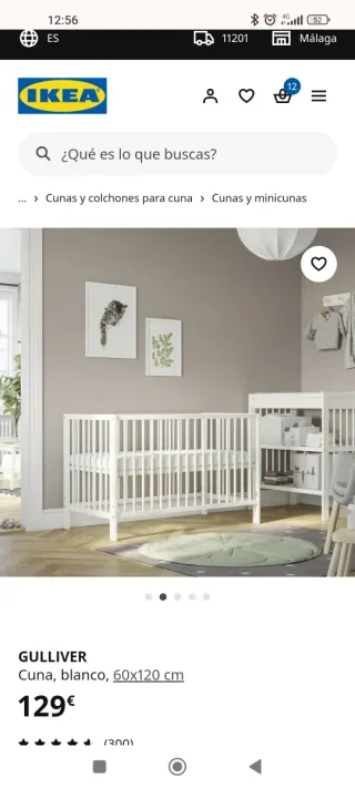 Cuna Gulliver IKEA Blanca 60x120 cm