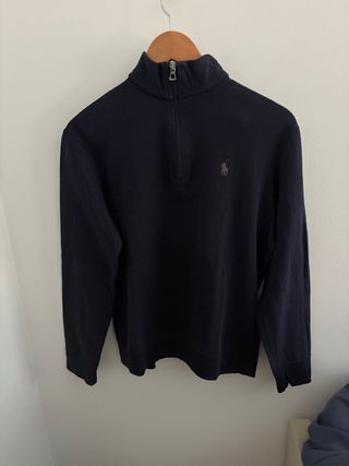 Sudadera Polo Ralph Lauren azul media cremallera