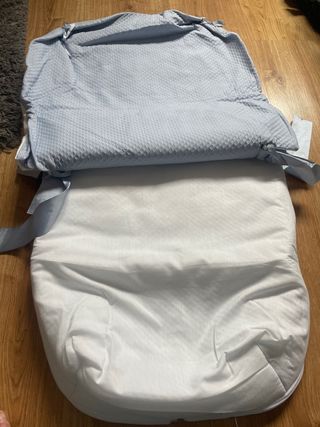 Saco para capazo blanco y azul