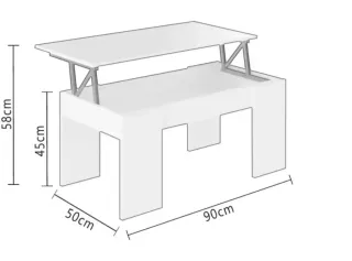 Mesita de salón elevable blanca 1 mes de uso