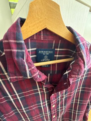 Camisa Springfield cuadros morada talla S