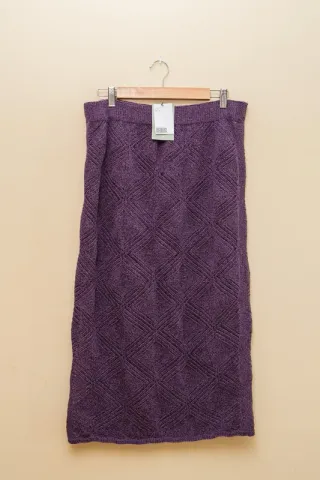 Falda midi H&M morada punto